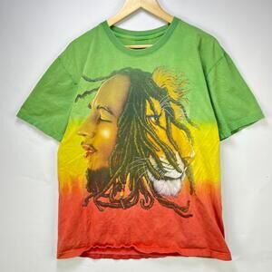 Vintage Bob Marley Double-Sided Rasta Lion T-Shirt Y2K XL